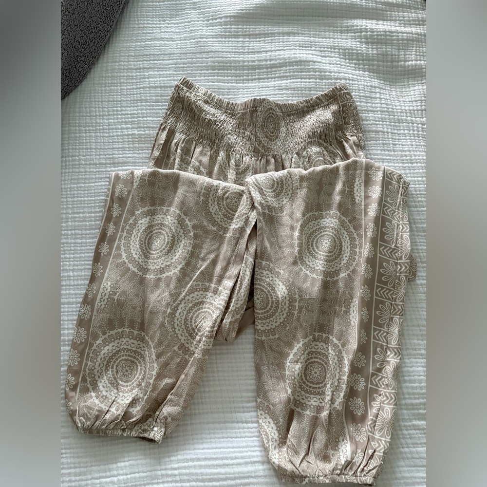 Lotus and Luna Beige Textured Skirt